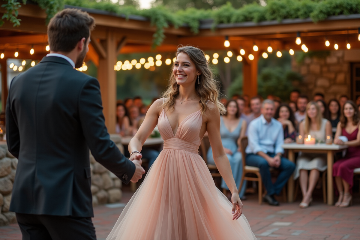 Jeune femme dansant lors d une animation en plein air