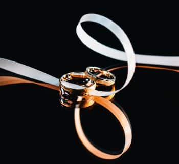 gold ring with black background