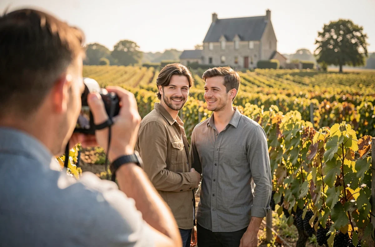 Séance photo de couple dans les vignes de Vertou près de Nantes